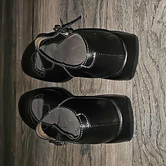 Earth Mary Jane low-wedge heels black leather size 41 comfy (i4) - Picture 3 of 8